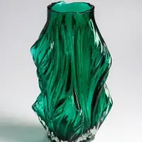 Ваза настольная стекло "Греверли" 27х10 см, зелёный