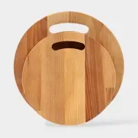 Набор разделочных досок, 2 шт., d=21 см, d=17.5 см, дерево берёза, пропитаны минеральным маслом