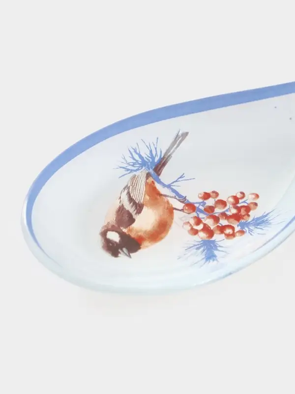 Подставка под ложку  Подставка под ложку "Снегири на ветке" 21,5x7,5x1,5 см