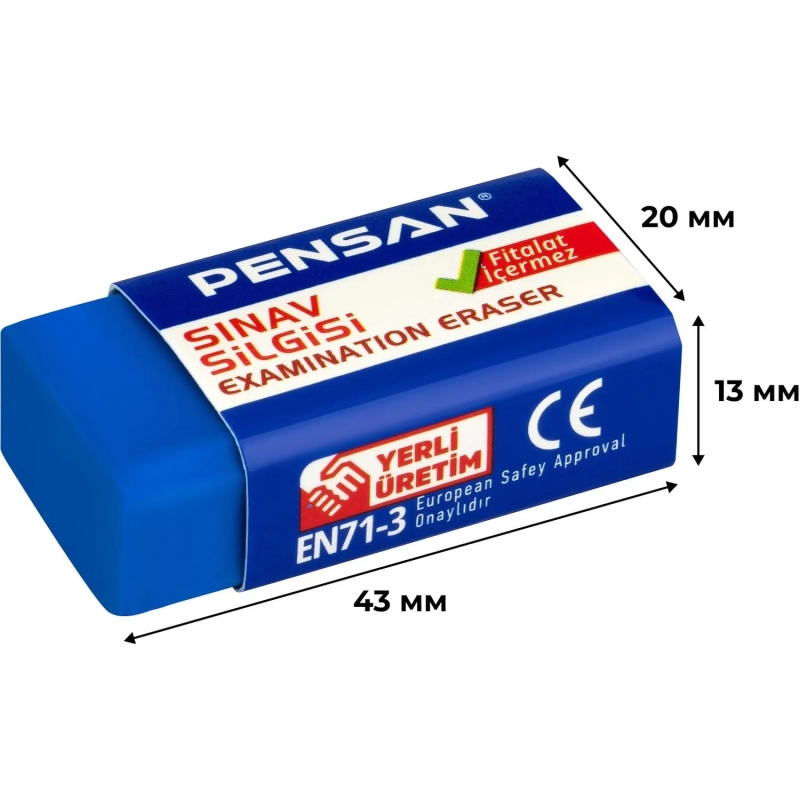 Ластик высокополимерный PENSAN 43х20х13мм, синий, 99909