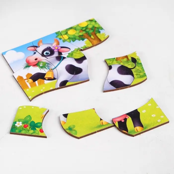 Пазл разрезной «Животные фермы», 3 картинки в раме Пазл разрезной «Животные фермы», 3 картинки в раме