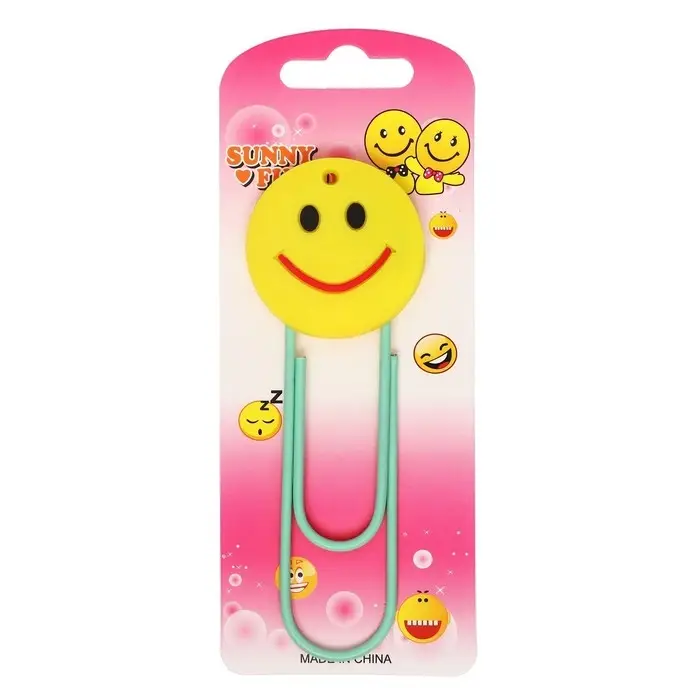 Закладка-скрепка большая «Смайл», 11 см