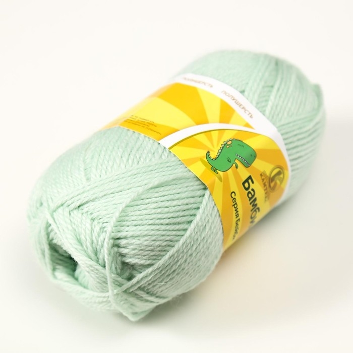 Пряжа  Пряжа "Бамбино" 35% шерсть меринос, 65% акрил 150м/50гр (107 ментол)