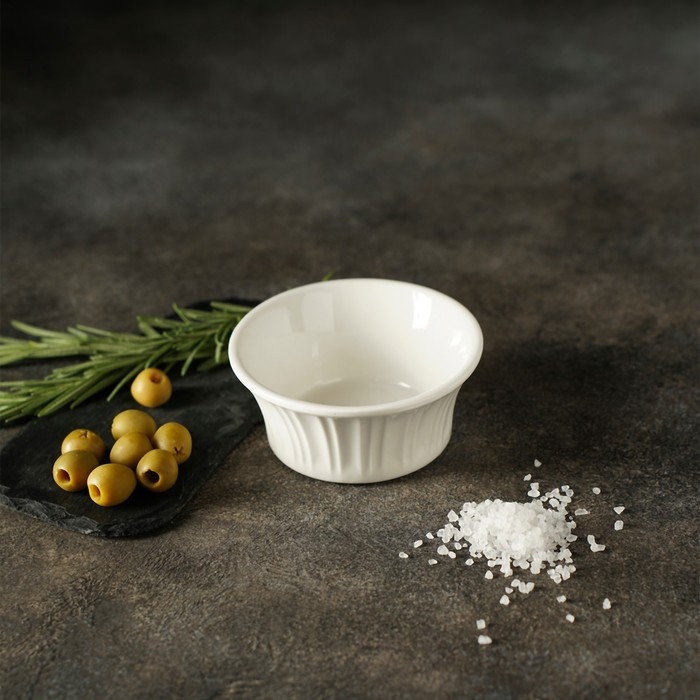 Рамекин из жаропрочной керамики Доляна «Маффин», 150 мл, d=8,7 см, цвет белый Рамекин из жаропрочной керамики Доляна «Маффин», 150 мл, d=8,7 см, цвет белый