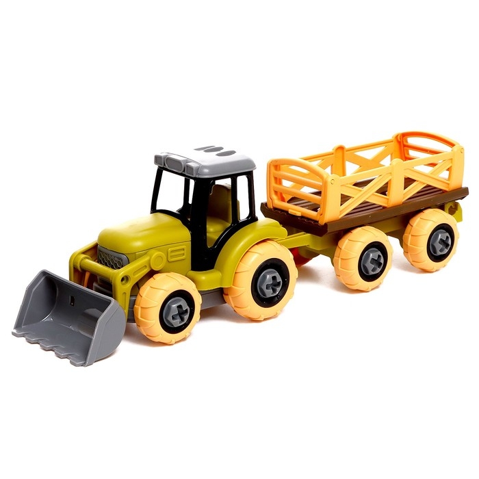 Конструктор винтовой «Трактор с прицепом», с отвёрткой, и аксессуарами Конструктор винтовой «Трактор с прицепом», с отвёрткой, и аксессуарами