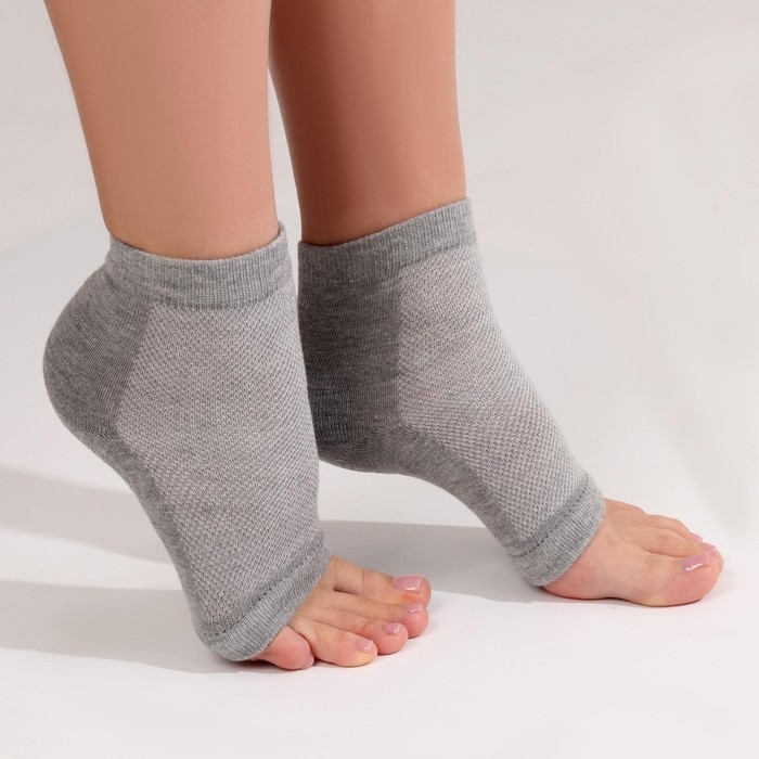 Напяточники для педикюра, увлажняющие, 16 × 8,5 см, ONE SIZE, цвет серый Напяточники для педикюра, увлажняющие, 16 × 8,5 см, ONE SIZE, цвет серый