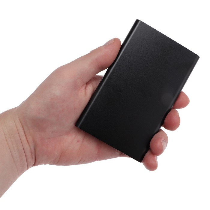 Внешний аккумулятор Luazon PB-17, 4000 мАч, USB, 1 А, индикатор, тонкий корпус,металл,чёрный Внешний аккумулятор Luazon PB-17, 4000 мАч, USB, 1 А, индикатор, тонкий корпус,металл,чёрный