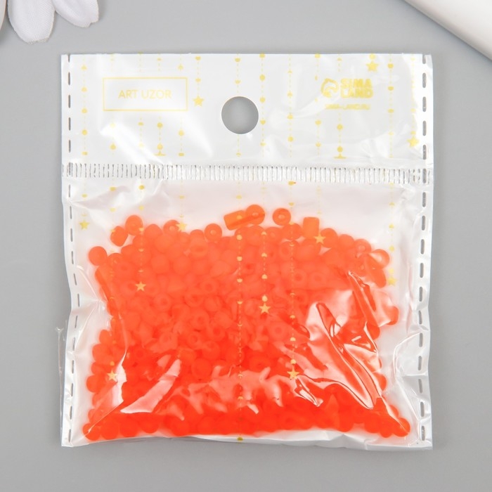 Бисер стекло 6/0  Бисер стекло 6/0 "Матовый полупрозрачный. Шафран" 30 гр