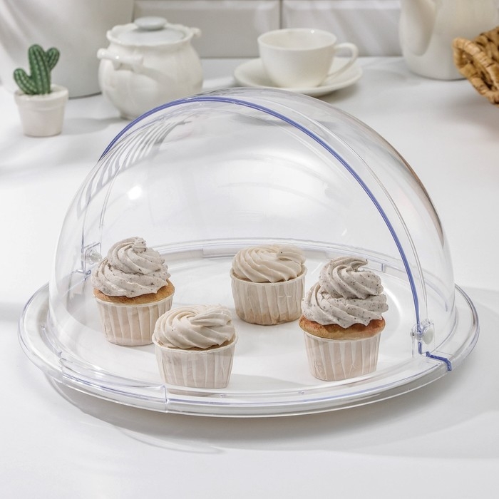 Блюдо для кондитерских изделий с крышкой, 39×38×22 см