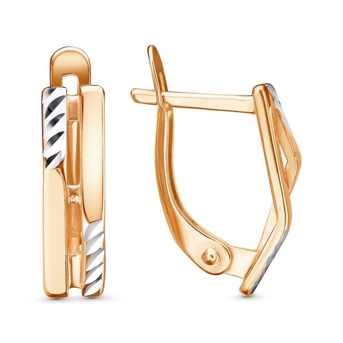 Серьги «Штиль», розовое золочение Серьги «Штиль», розовое золочение