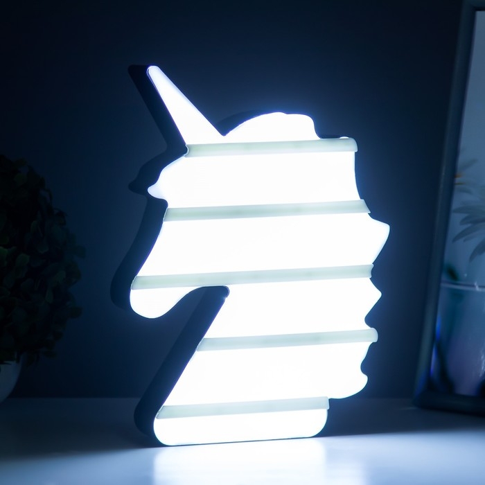 Ночник-алфавит  Ночник-алфавит "Единорог" LED английский, цифры, от батареек/USB 27,5х20х5 см RISALUX