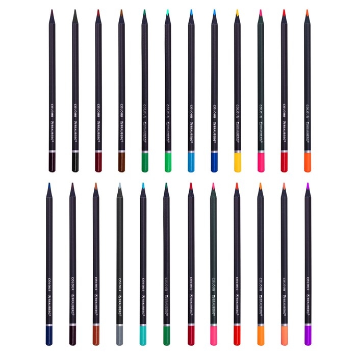 Карандаши 24 цвета BRAUBERG BLACK WOOD, трёхгранные, диаметр грифеля 3 мм, чёрное дерево Карандаши 24 цвета BRAUBERG BLACK WOOD, трёхгранные, диаметр грифеля 3 мм, чёрное дерево