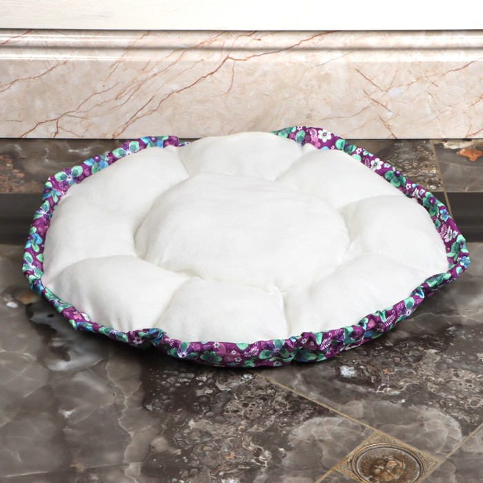 Лежанка-трансформер флисовая на затяжках, 50 см, микс цветов Лежанка-трансформер флисовая на затяжках, 50 см, микс цветов