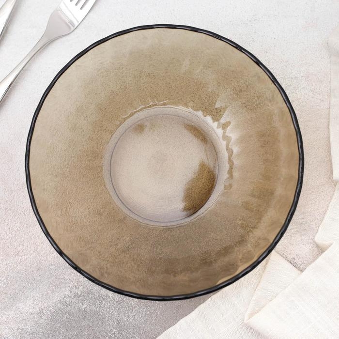 Тарелка глубокая стеклянная Elica, 600 мл, d=18 см, цвет коричневый Тарелка глубокая стеклянная Elica, 600 мл, d=18 см, цвет коричневый