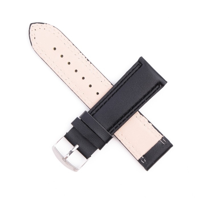 Ремешок для часов Ремешок для часов "Соломон", 24 мм, экокожа, l-20 см, чёрный