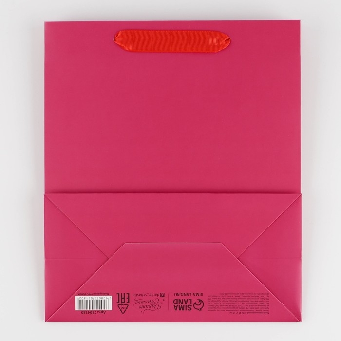 Пакет подарочный ламинированный, упаковка, &laquo;Фуксия&raquo;, ML 23 х 27 х 11.5 см