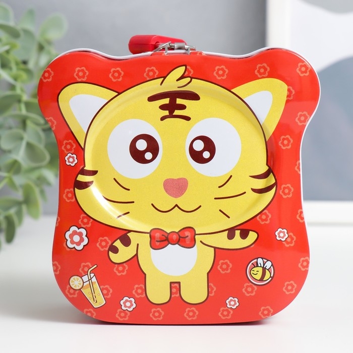 Копилка металл с замочком Копилка металл с замочком "Смешные животные" МИКС 11,5х6,5х11 см