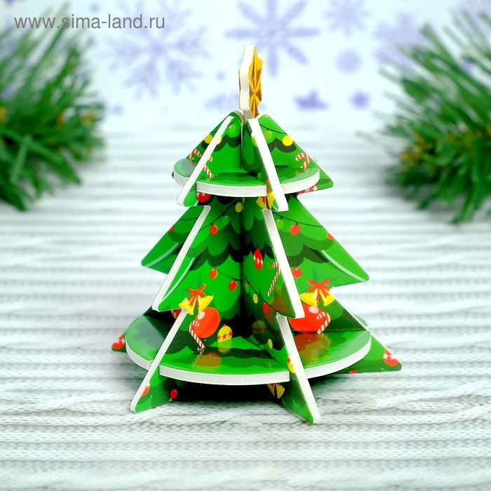 3D Конструктор-подвеска «Ёлка и сани» 3D Конструктор-подвеска «Ёлка и сани»