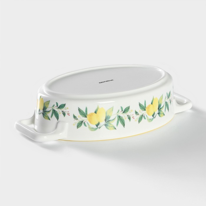 Форма для выпечки из жаропрочной керамики овальная Доляна «Лимон», 27,5×15 см, цвет белый Форма для выпечки из жаропрочной керамики овальная Доляна «Лимон», 27,5×15 см, цвет белый