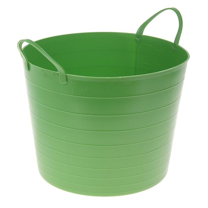 Корзина для белья мягкая, 27 л, 37,5×37,5×30 см, цвет ярко-зелёный Корзина для белья мягкая, 27 л, 37,5×37,5×30 см, цвет ярко-зелёный