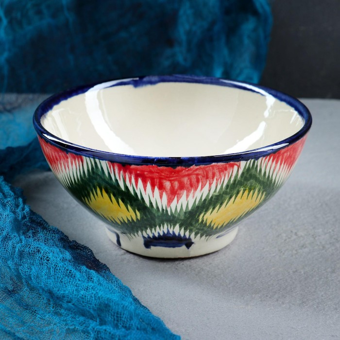 Набор чайный Риштанская керамика Набор чайный Риштанская керамика "Атлас №2", 9 предметов (чайник 1л, пиалы 0,3л), микс