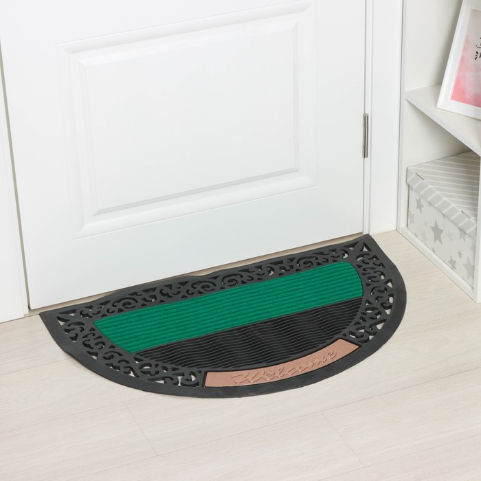 Коврик придверный Доляна Welcome, полукруглый, 50×80 см, цвет МИКС Коврик придверный Доляна Welcome, полукруглый, 50×80 см, цвет МИКС