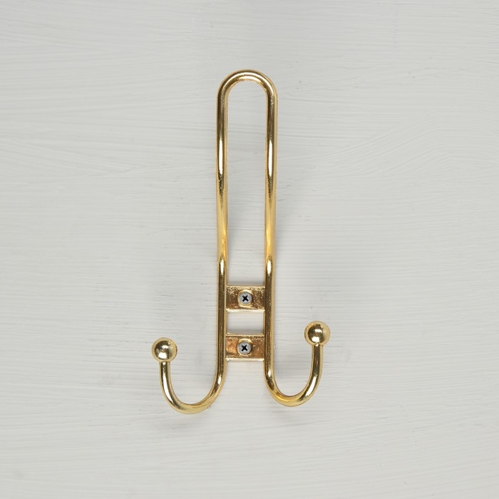 Крючок мебельный ТУНДРА TKT002, трехрожковый, золото Крючок мебельный ТУНДРА TKT002, трехрожковый, золото