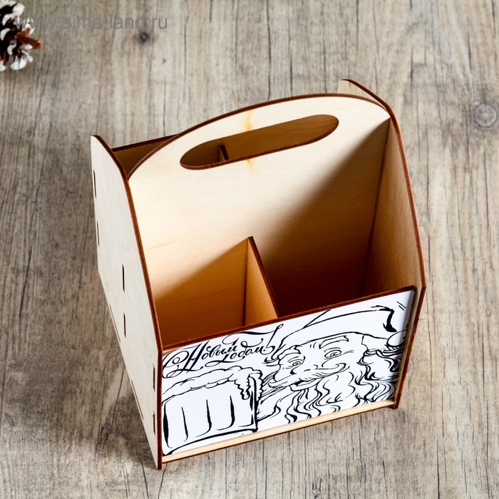 Ящик под пиво  Ящик под пиво "С Новым Годом!" Дед Мороз и кружка