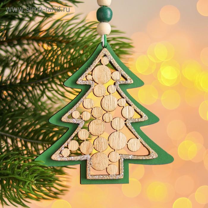 Новогодняя подвеска «Ёлка» 0,7х9,5х10см Новогодняя подвеска «Ёлка» 0,7х9,5х10см