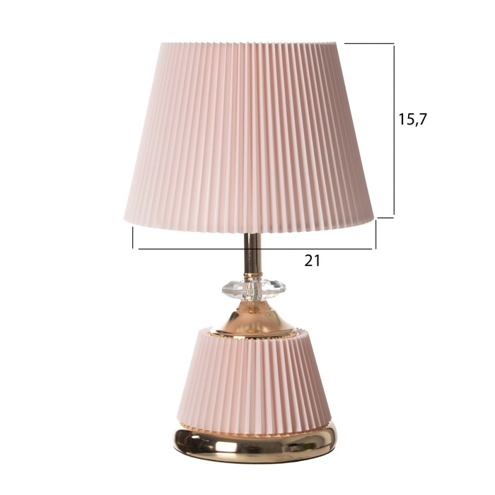 Лампа настольная Лампа настольная "Клаудия" 1х40Вт Е27+LED подсветка основания розовый/золото 15х15х32,5см