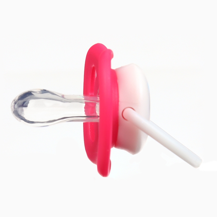 Набор: Соска - пустышка с держателем «Слоник», анатомическая +6 мес, цвет розовый Набор: Соска - пустышка с держателем «Слоник», анатомическая +6 мес, цвет розовый