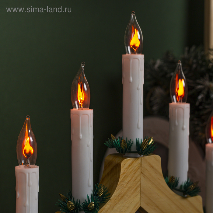 Светодиодная фигура «Рождественская горка» 39.5 × 33 × 5 см, дерево, 220 В, эффект пламени Светодиодная фигура «Рождественская горка» 39.5 × 33 × 5 см, дерево, 220 В, эффект пламени