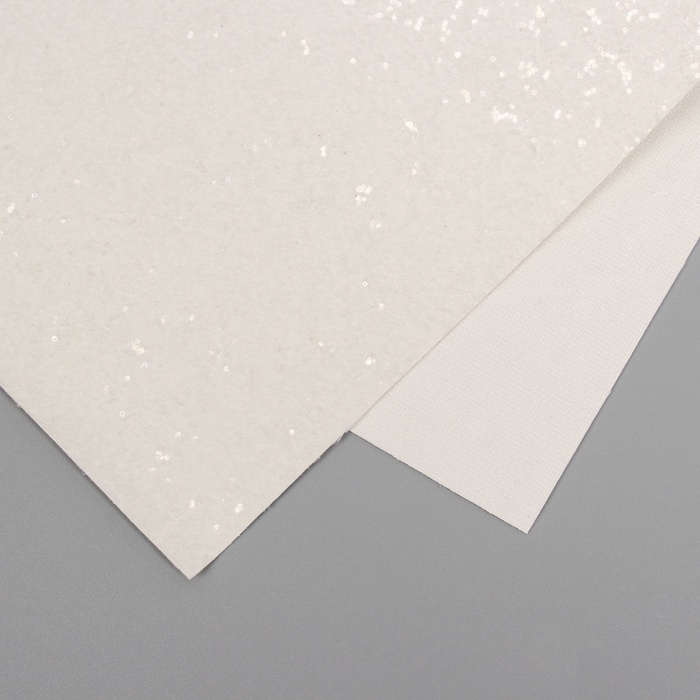 Лист для творчества иск.кожа Лист для творчества иск.кожа "Крупные блёстки" белый лист 33х20 см толщина 0,84 мм