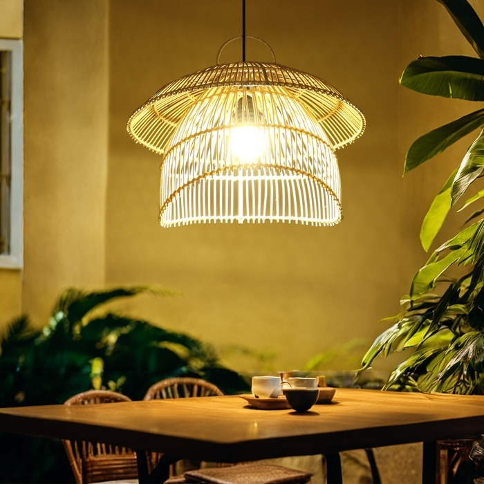 Светильник потолочный из ротанга Светильник потолочный из ротанга "Откровение" 1х120Вт, Е27, 40х40х25 см