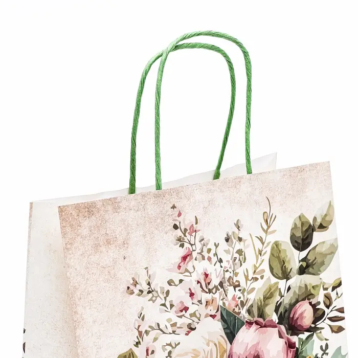Пакет крафт «Цветы» 21×11×27 см Пакет крафт «Цветы» 21×11×27 см