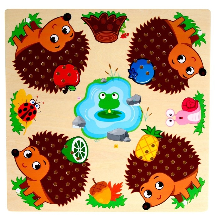 Детская развивающая доска для счёта &laquo;Ёжики&raquo; 30,5 &times; 30,5 &times; 1 см