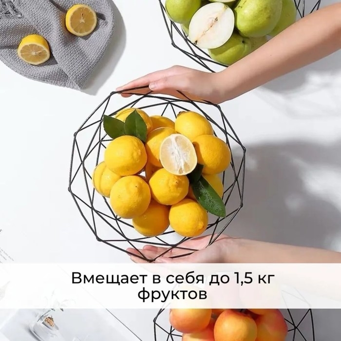 Фруктовница Доляна «Геометрия», 26×26×8 см, цвет чёрный Фруктовница Доляна «Геометрия», 26×26×8 см, цвет чёрный