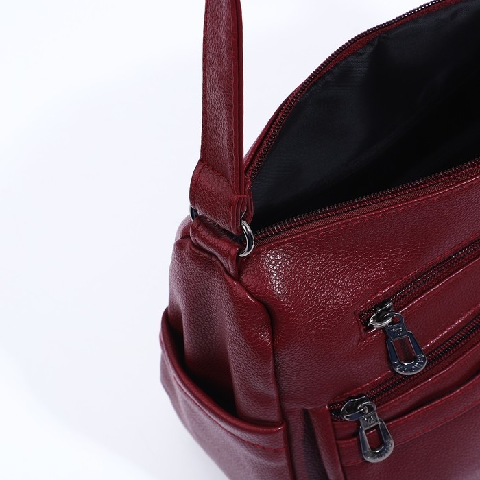 Сумка-мешок на молнии, цвет бордовый