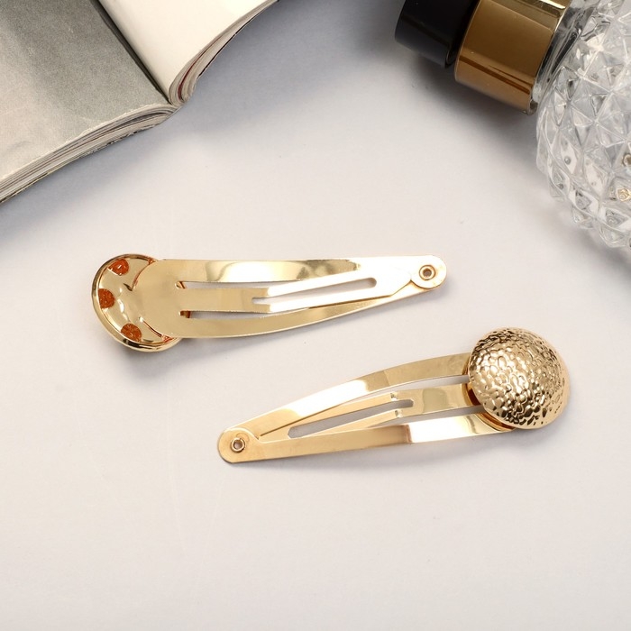 Невидимка для волос  Невидимка для волос "Аманда" (набор 2 шт) круг, 6,5 см, золото