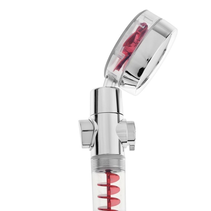 Лейка для душа ZEIN Z4088, микроточки, кнопка  Лейка для душа ZEIN Z4088, микроточки, кнопка "стоп", вентилятор, спираль, красный/хром