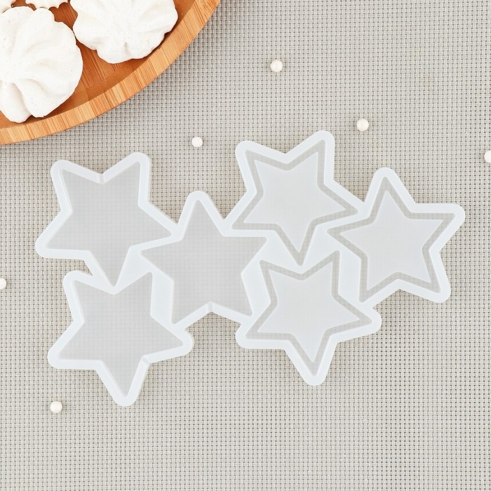 Силиконовый молд для леденцов и шоколада «Погремушка Звезды», цвет прозрачный Силиконовый молд для леденцов и шоколада «Погремушка Звезды», цвет прозрачный