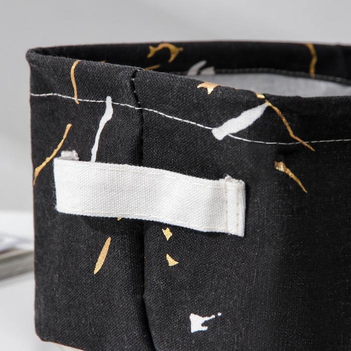 Корзина для хранения с ручками Доляна «Мрамор», 23×16×12 см, цвет чёрный Корзина для хранения с ручками Доляна «Мрамор», 23×16×12 см, цвет чёрный