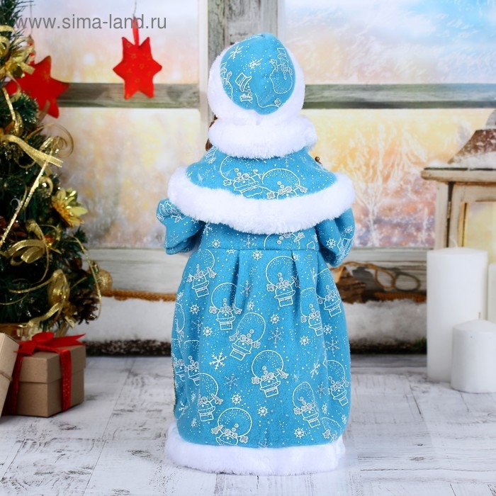 Снегурочка  Снегурочка "Голубая шубка с посохом" двигается, 40 см