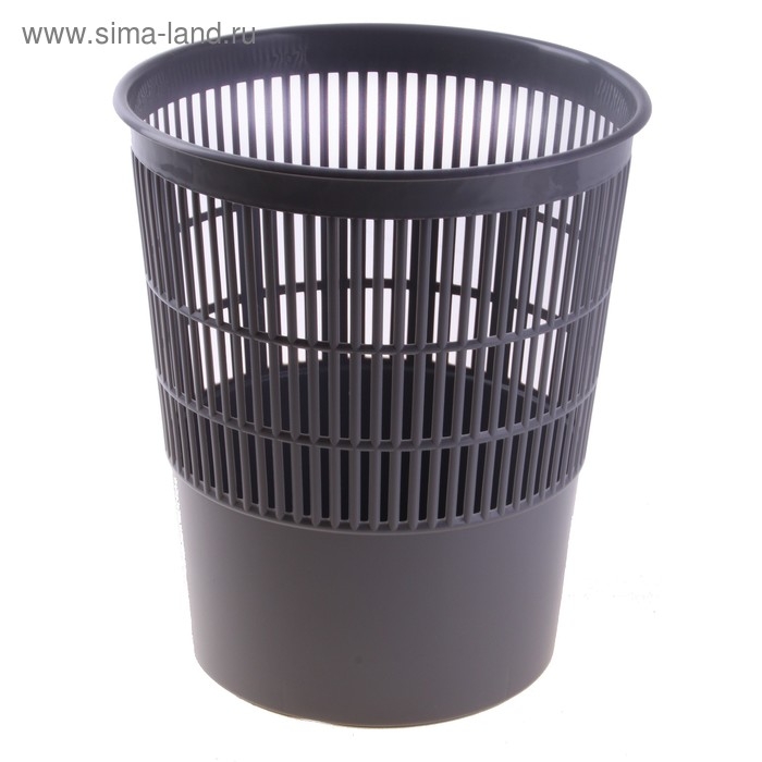 Корзина для бумаг и мусора Стамм, 14 литров, пластик, сетчатая, серая Корзина для бумаг и мусора Стамм, 14 литров, пластик, сетчатая, серая