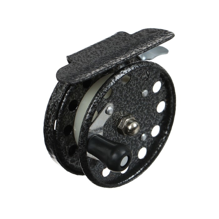 Катушка инерционная, металл, диаметр 5.5 см, цвет черный, 806 Катушка инерционная, металл, диаметр 5.5 см, цвет черный, 806