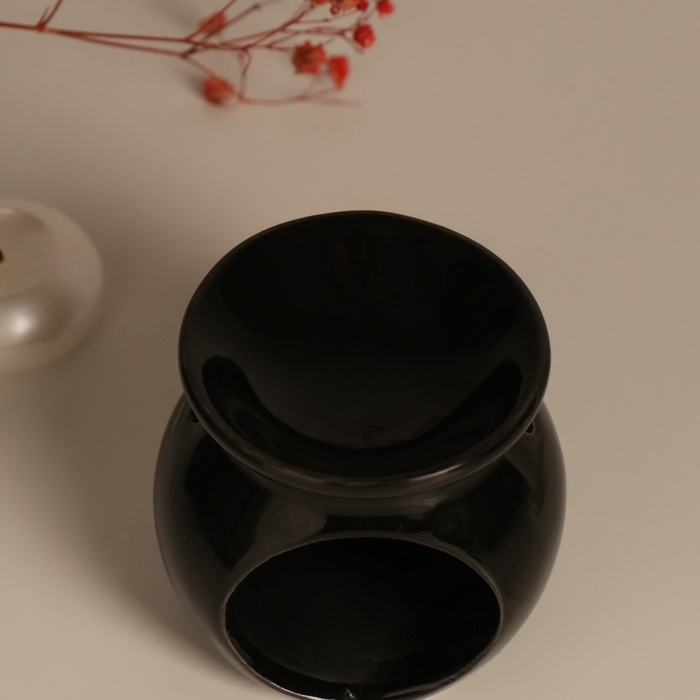 Аромалампа керамика Аромалампа керамика "Выдохни ты уже наконец-то" чёрная 7,2х7,2х7,8 см