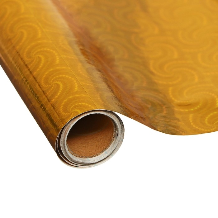 Пленка самоклеящаяся  Пленка самоклеящаяся "Жатка", голография, золотая, 0.45 х 3 м, 3 мкм,