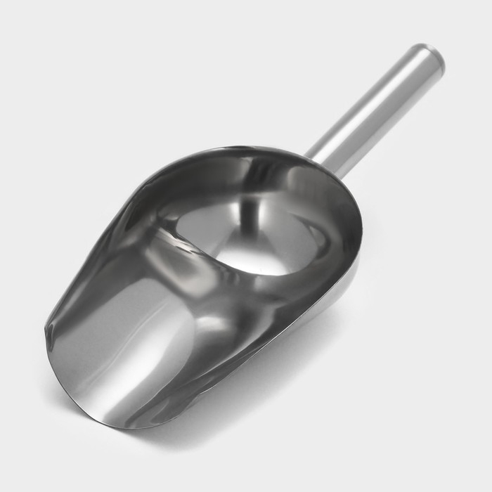 Совок из нержавеющей стали для льда и сыпучих продуктов, 260 мл, 24×9 см, цвет хромированный Совок из нержавеющей стали для льда и сыпучих продуктов, 260 мл, 24×9 см, цвет хромированный