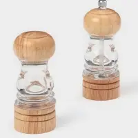 Набор мельниц для соли и перца Доляна, 2 предмета: 10.5&times;5 см, 11.5&times;5 см, прозрачный