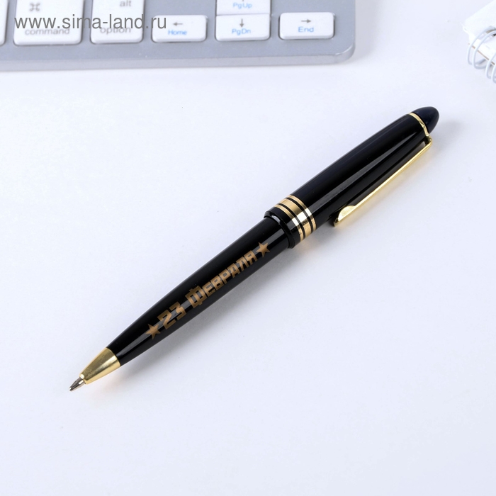 Ручка шариковая синяя паста в тубусе Ручка шариковая синяя паста в тубусе "23 февраля", пластик